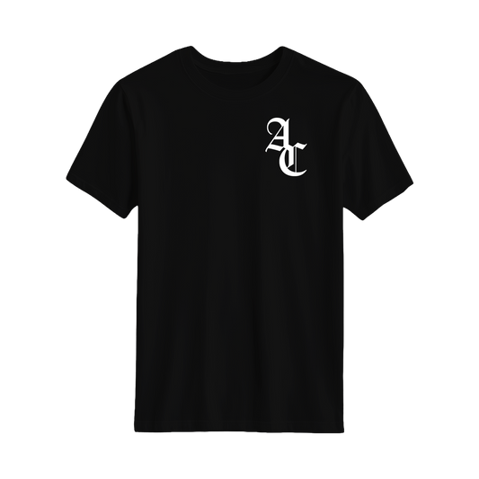 'Monogram' Black Tee